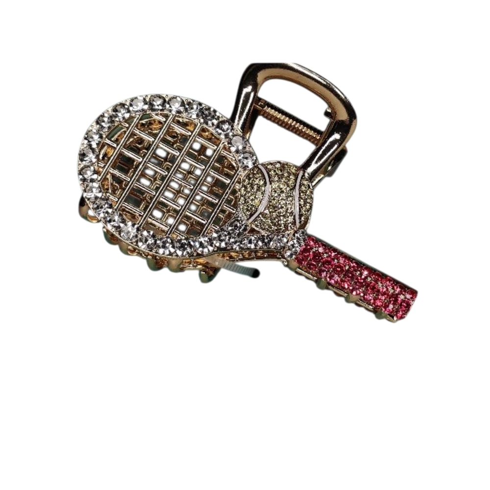 Piper K Tennis Racket Hair Clip - Pink, Gold, Silver - Picture 4 of 4